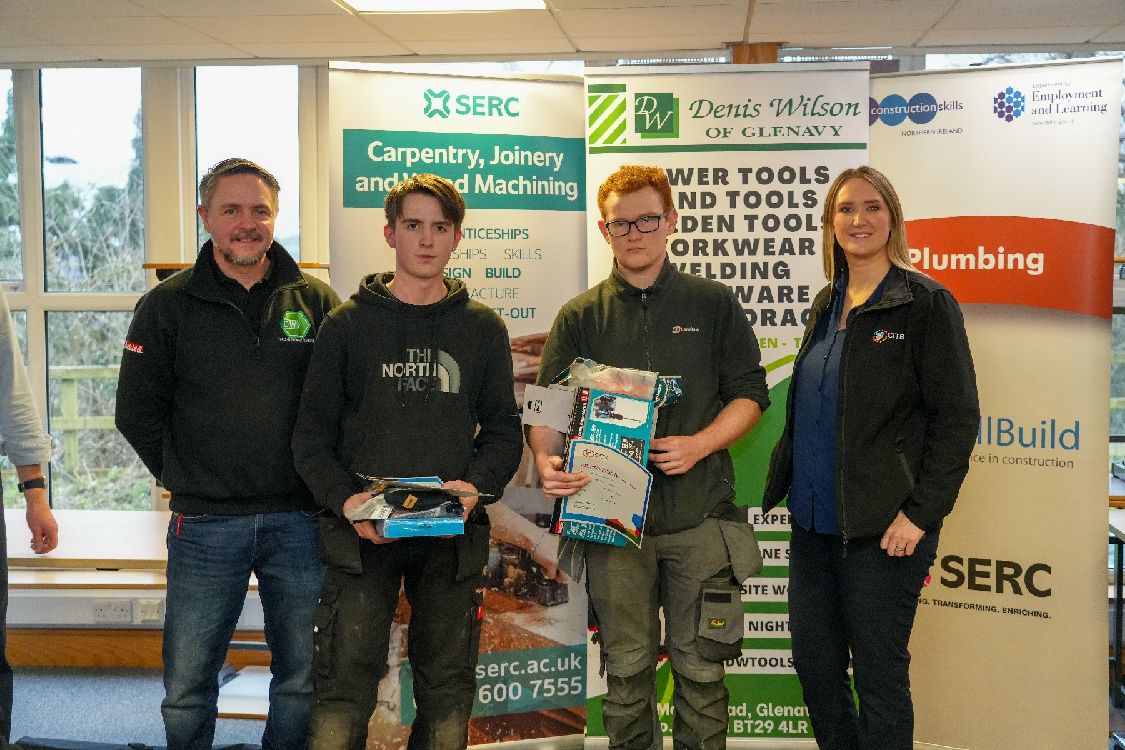 Picture of Plumbing winners with tutors and sponsors